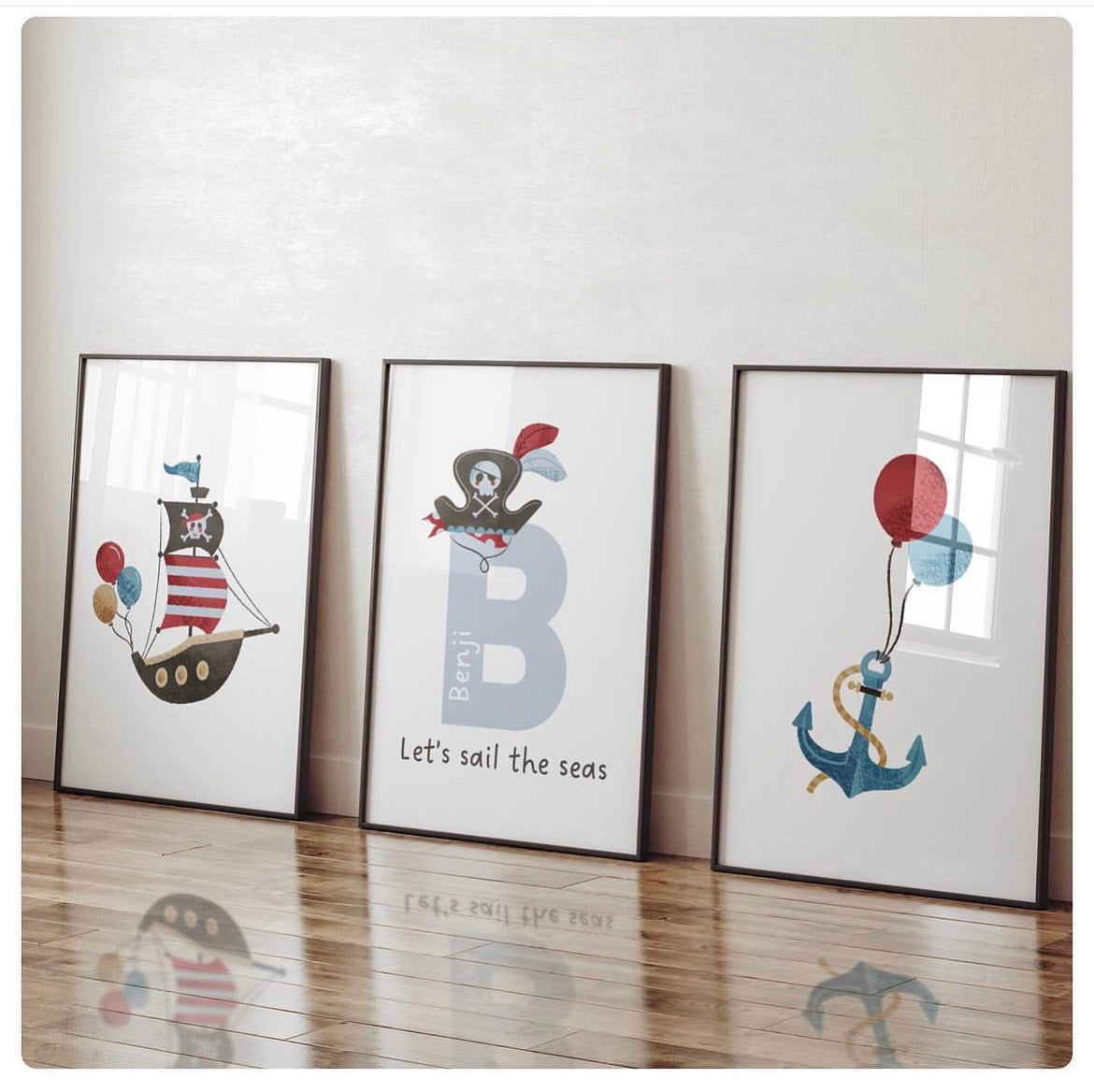 Pirate Themed “Let’s sail the seas” set of 3 prints