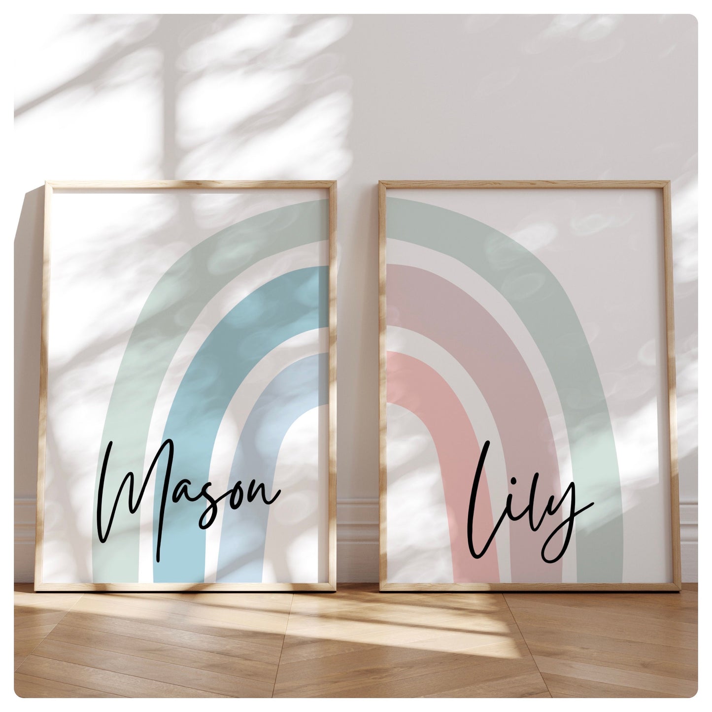 Rainbow sibling set of 2 prints