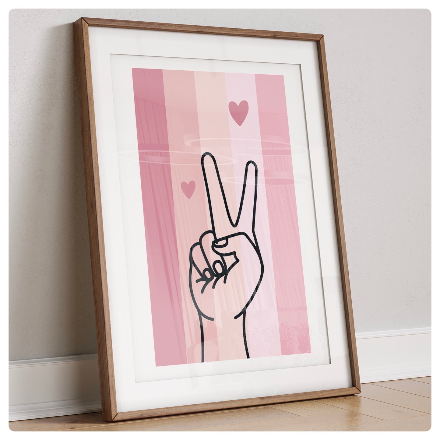 Peace pink girly print