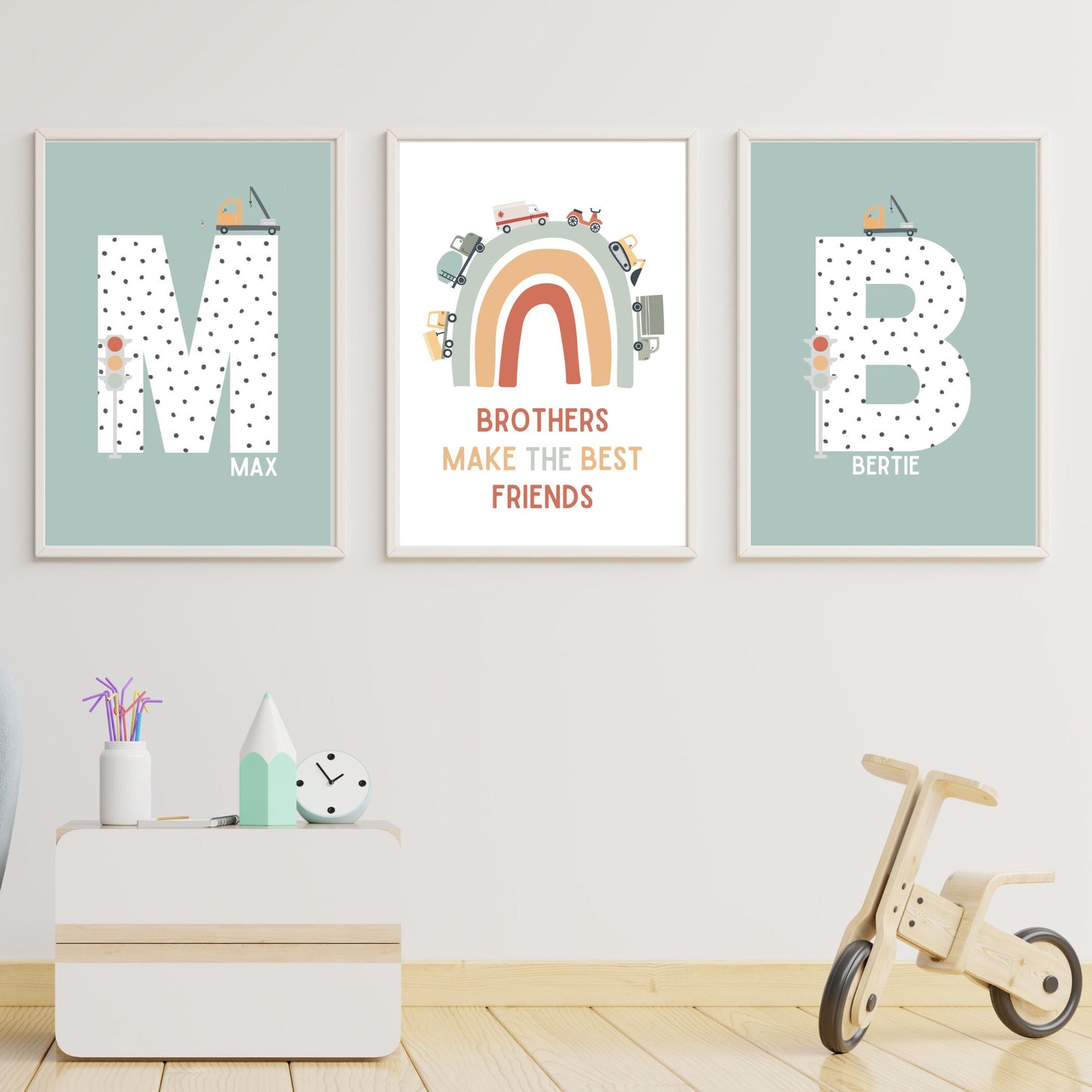 Brother vehicle set of 3 prints