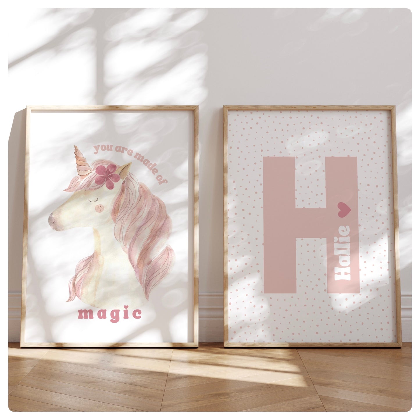 Unicorn “ You are made of magic “ personalised set of 2 prints