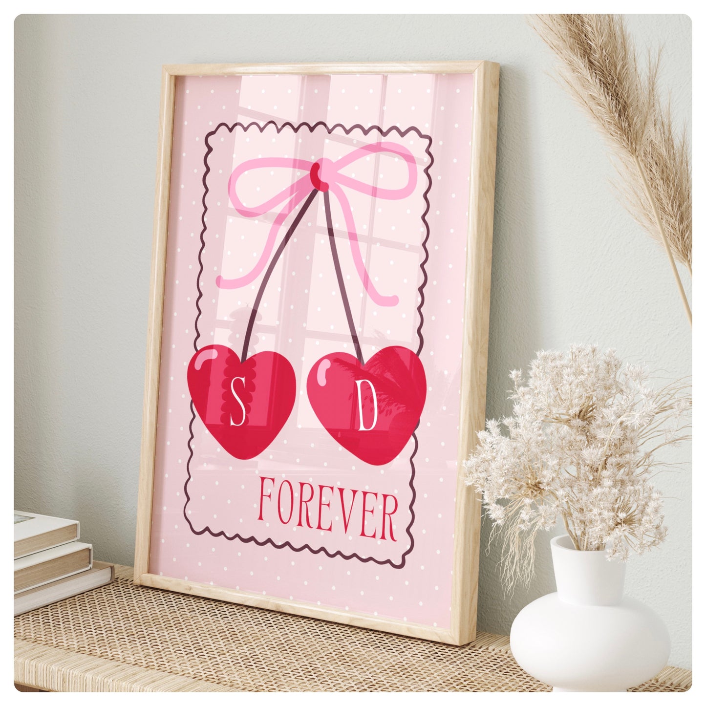 Personalised Cherry love forever print