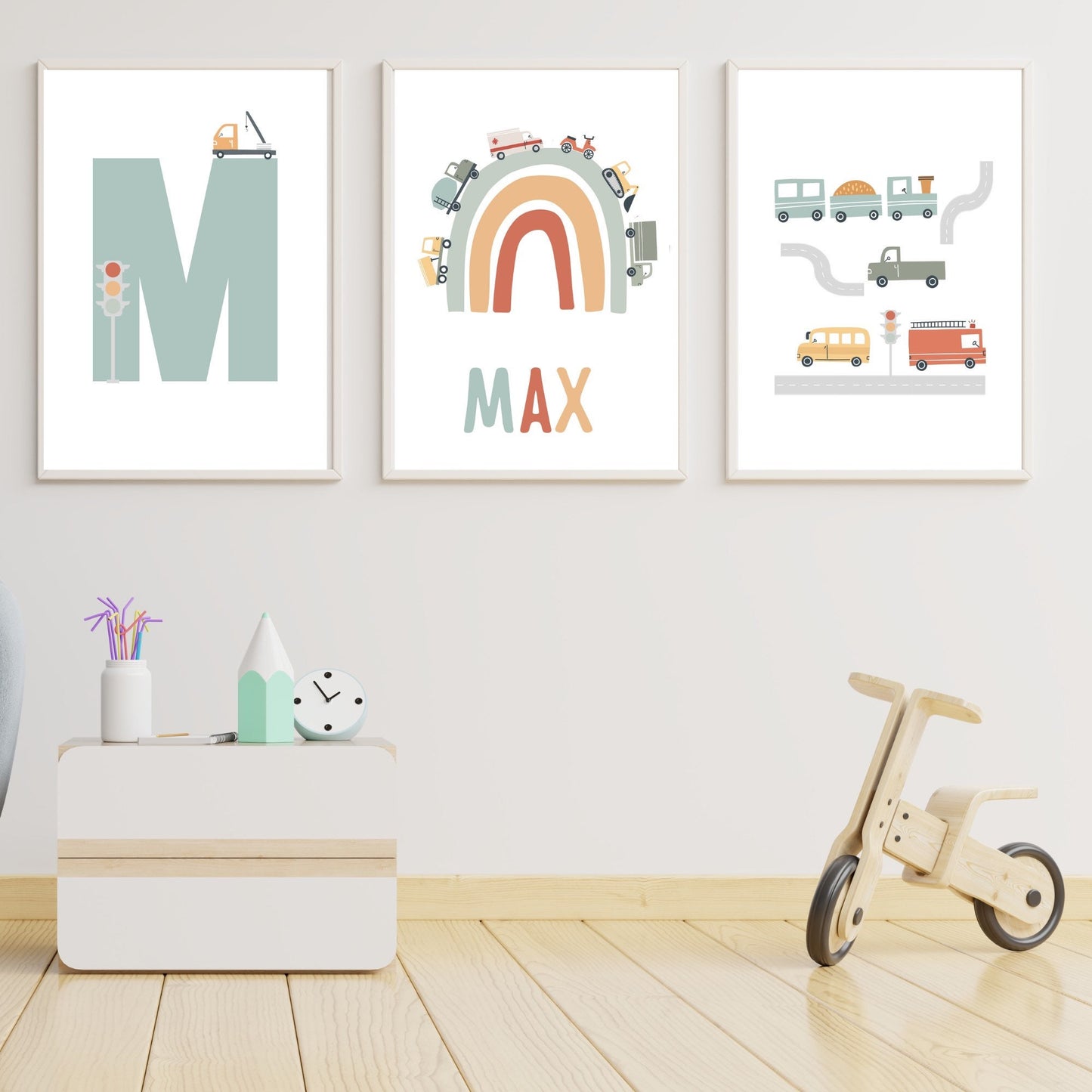 Vehicle personalised set of 3 prints