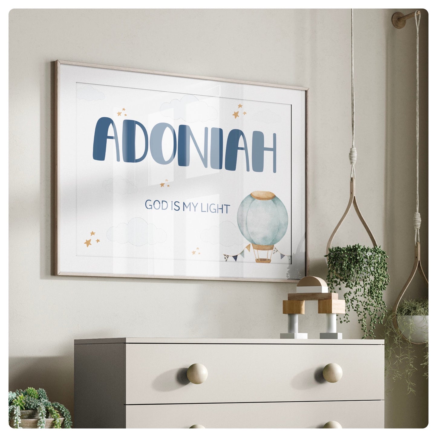 Hot air balloon personalised print