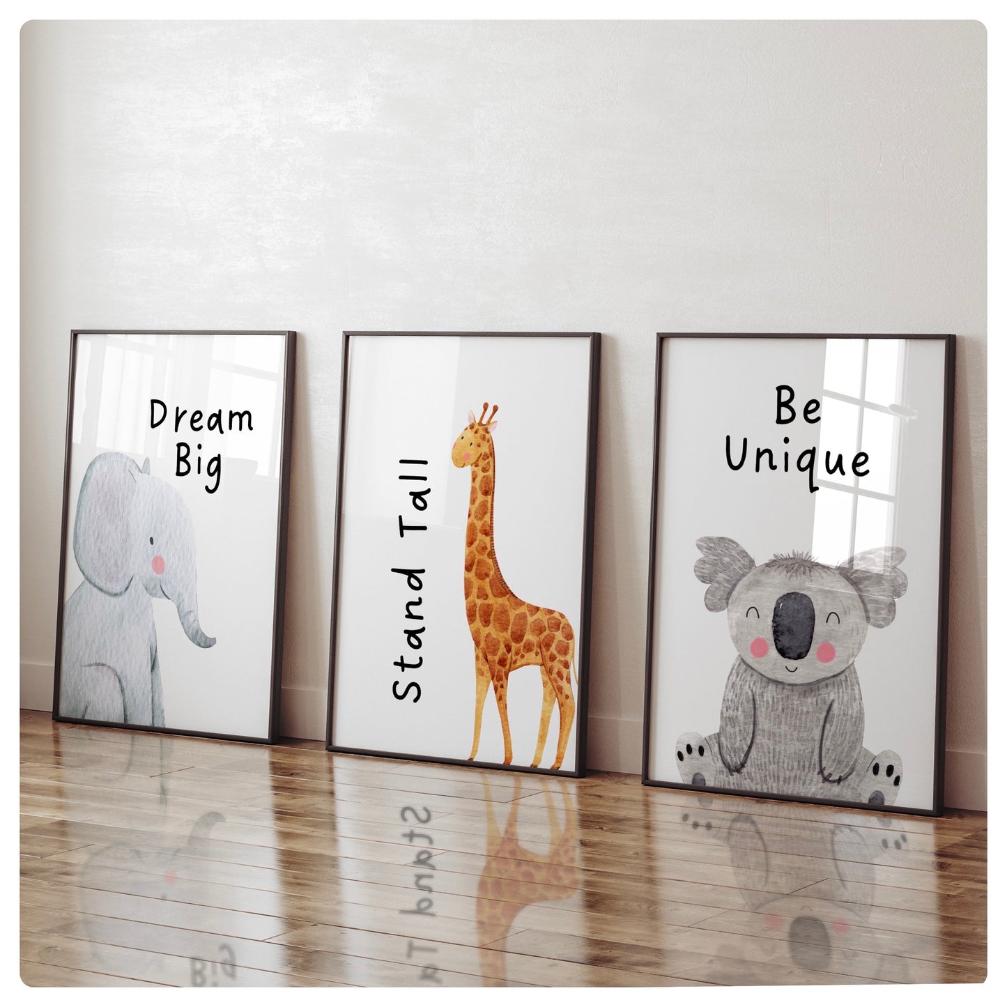 Safari animal quote set of 3 prints