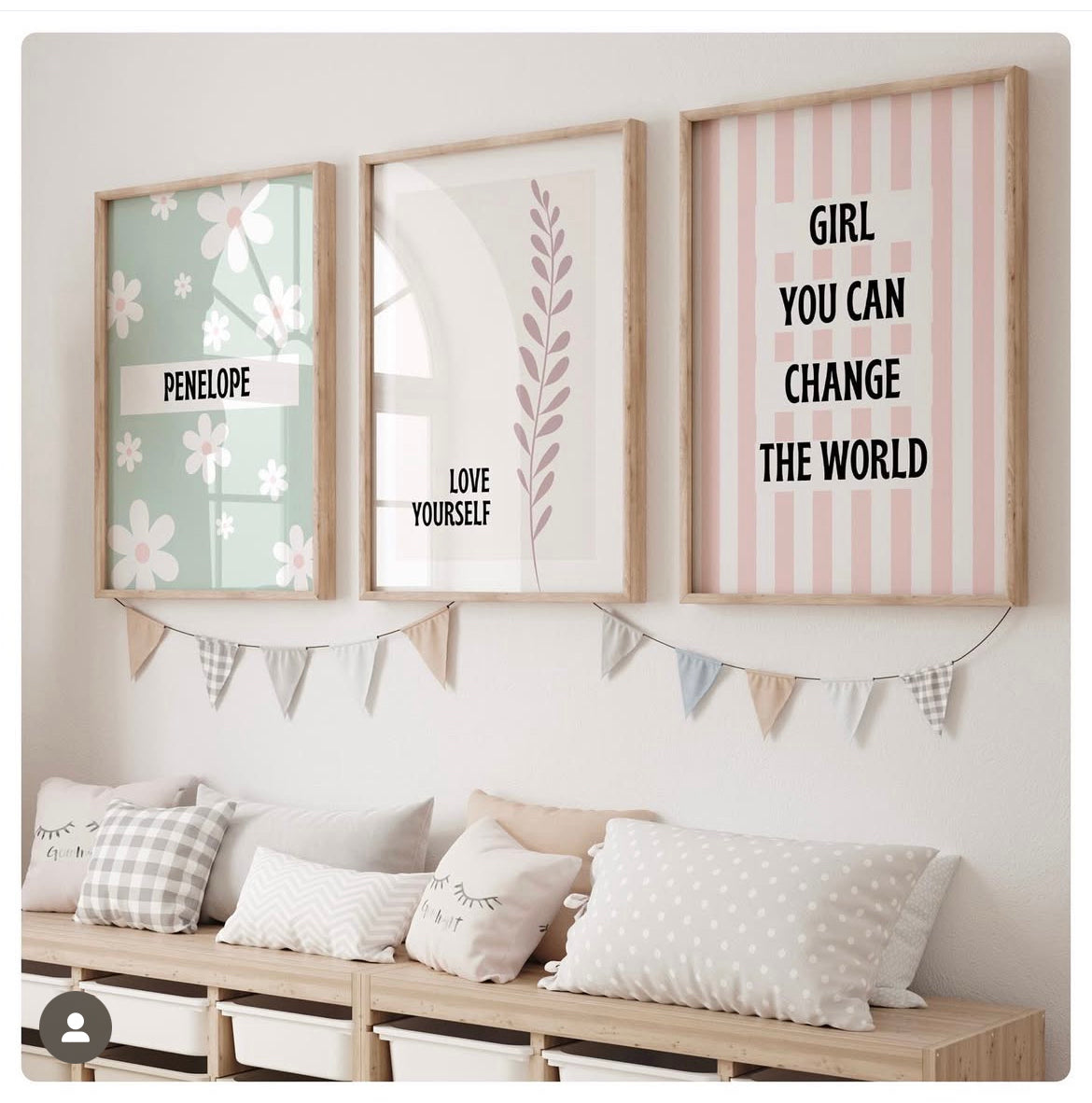 Pastel girly quotes set of 3