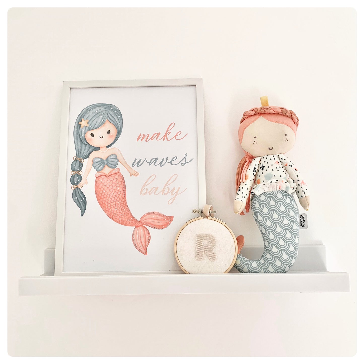 Mermaid “make waves baby” print