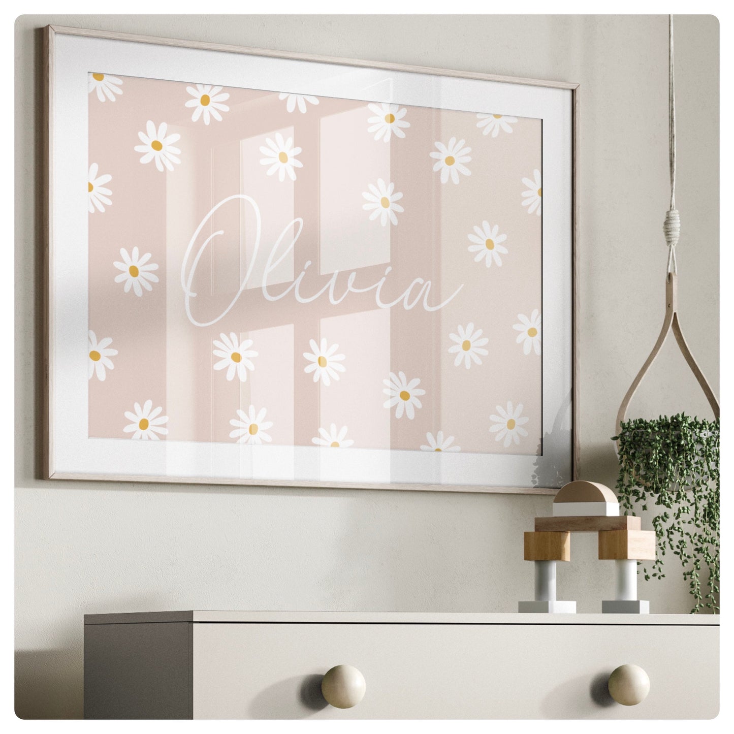 Daisy neutral personalised print