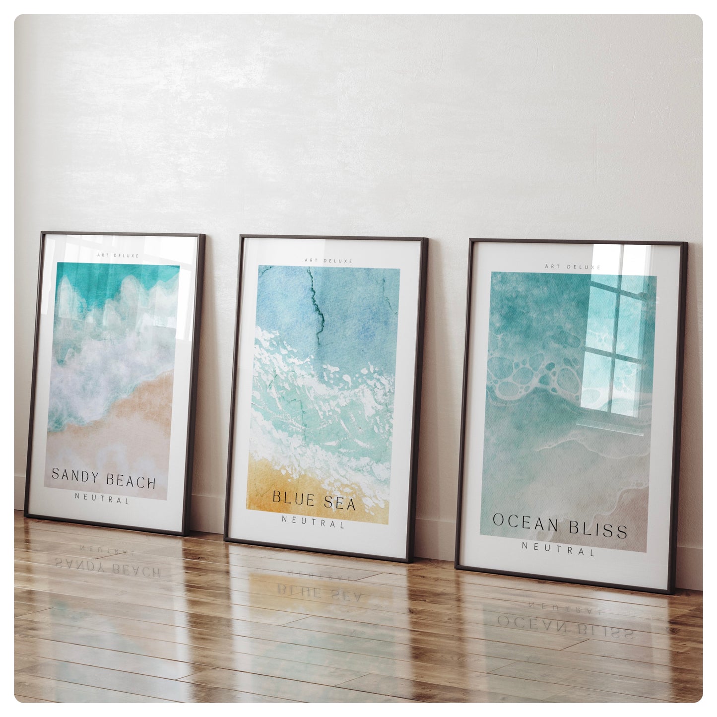 Abstract sea set of 3 prints