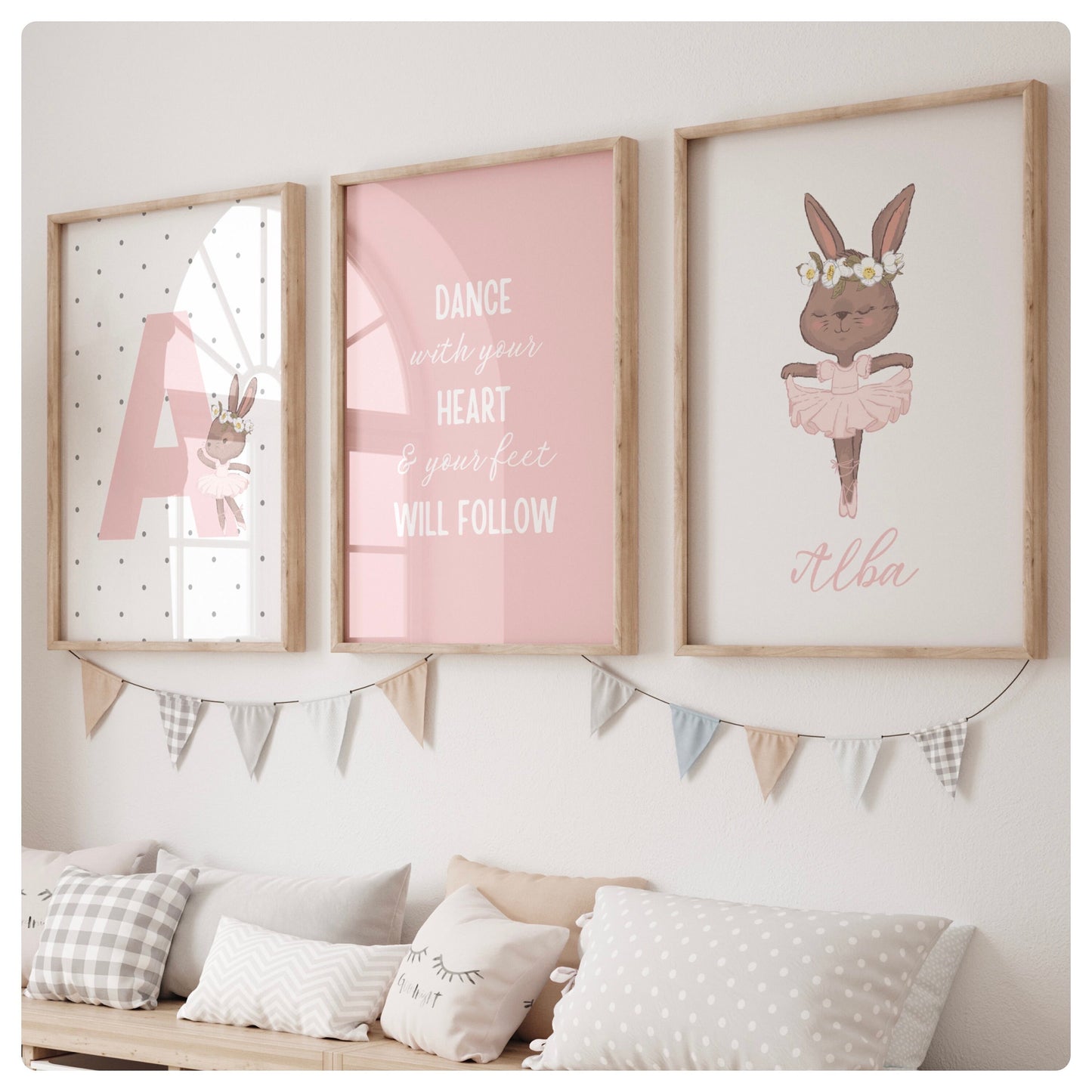 Ballerina dance personalised set of 3 prints