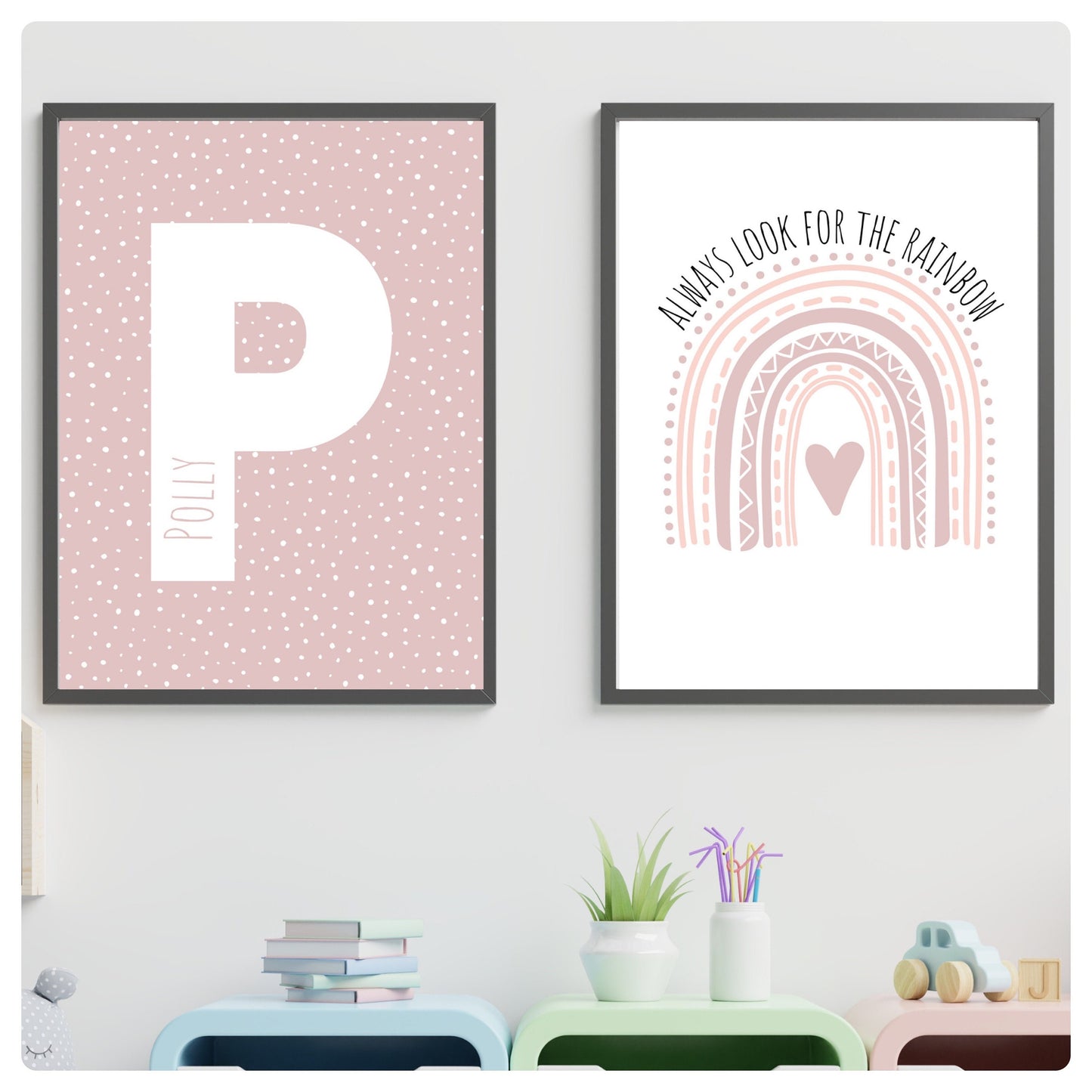 Rainbow “Always look for the rainbow” set of 2 prints