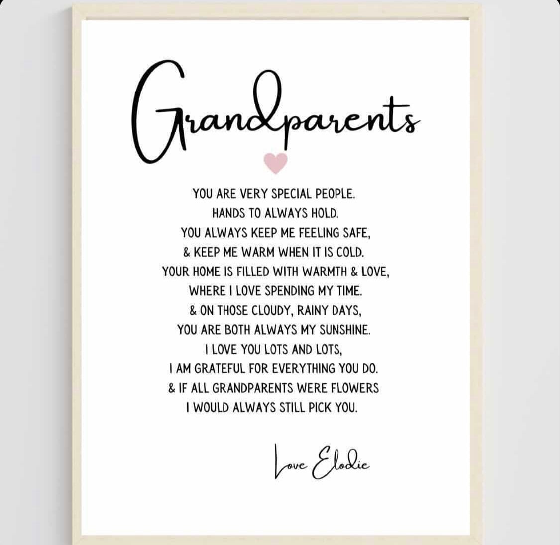 Nanny, Nanna, Grandma, Nan personalised poem print