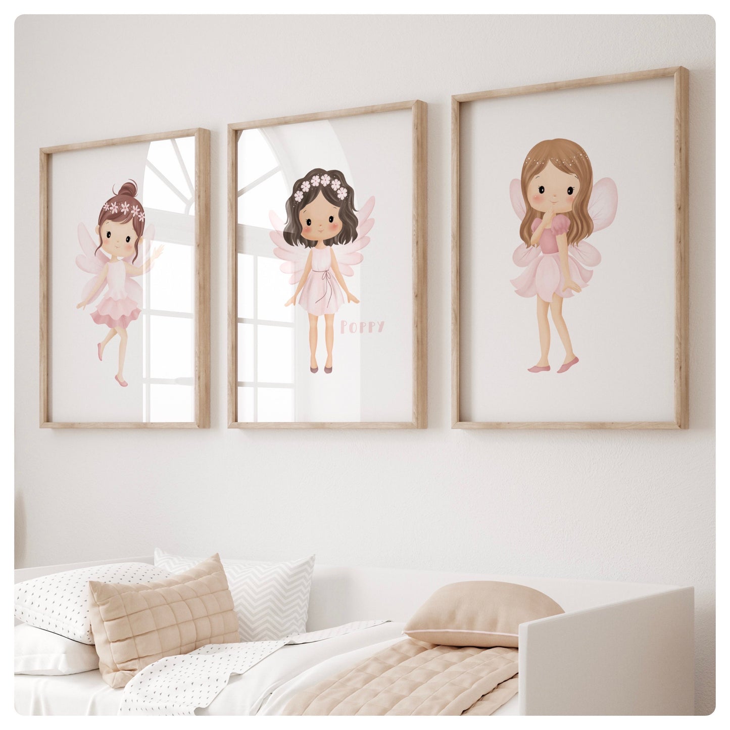 Fairy personalised set of 3 prints