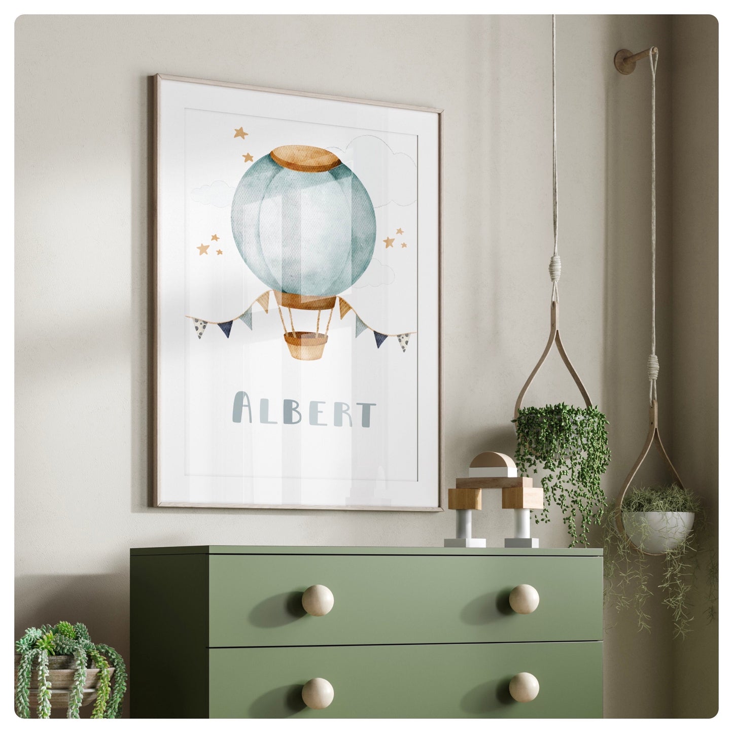 Hot air balloon personalised print