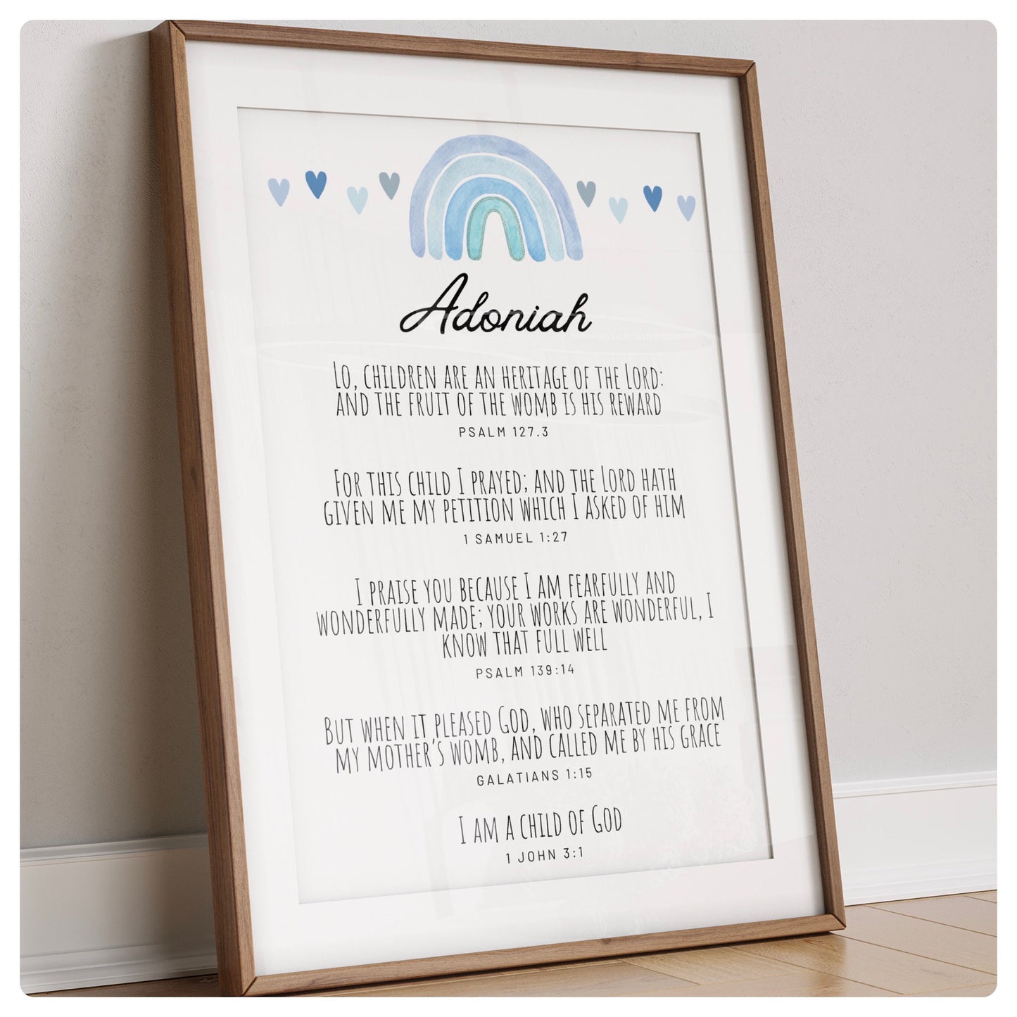 Bible verus personalised rainbow print
