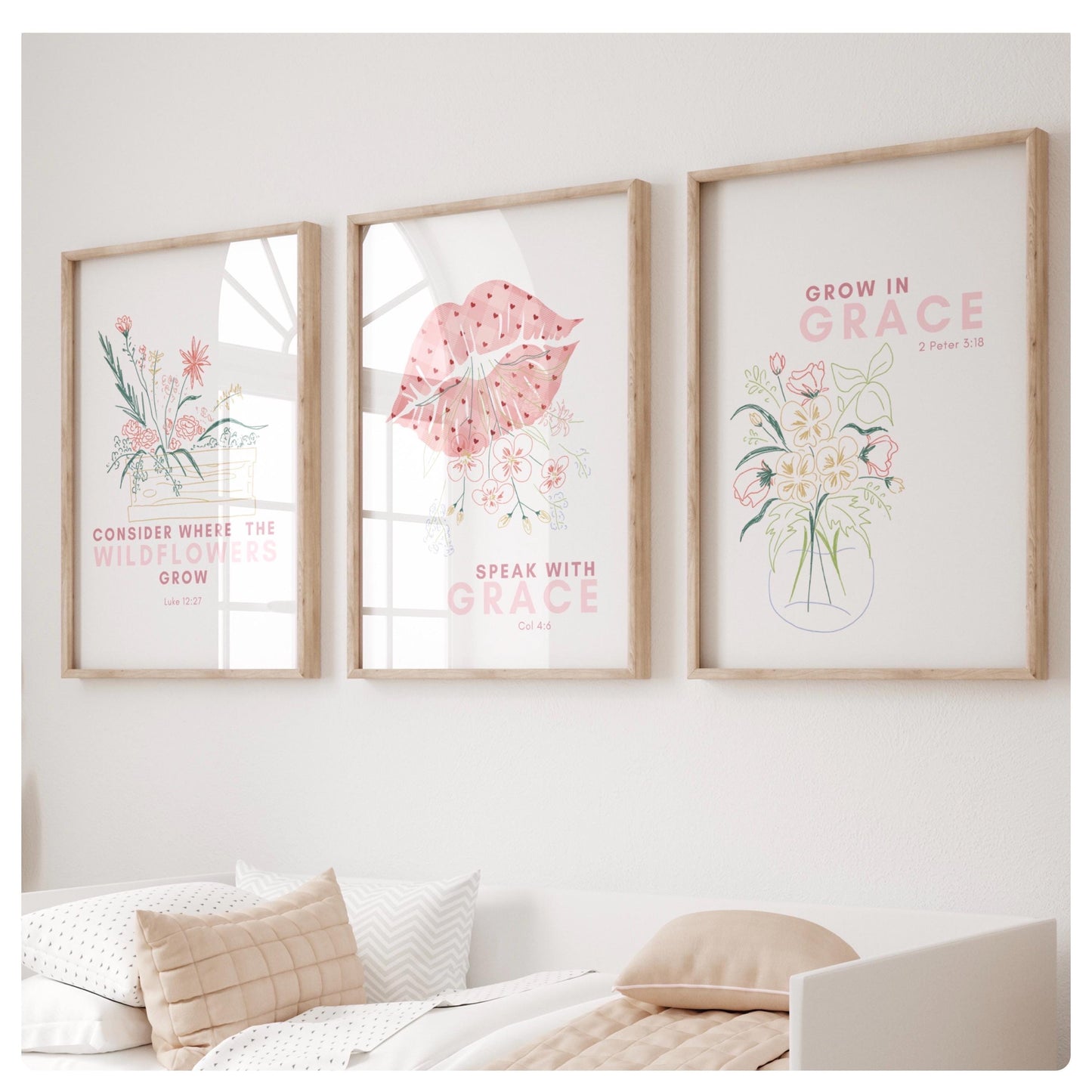 Bible versus girly quotes set of 3 prints