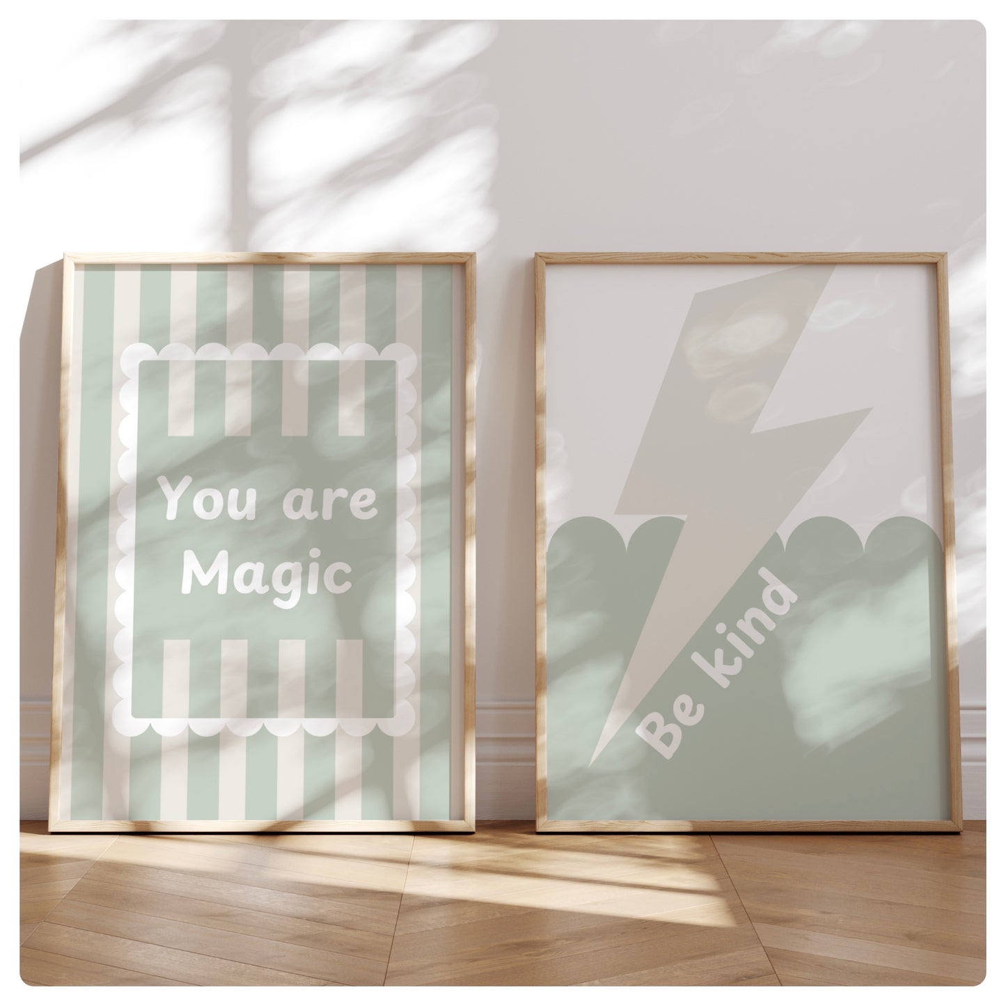 Affirmation green “you are magic” set of 2 prints