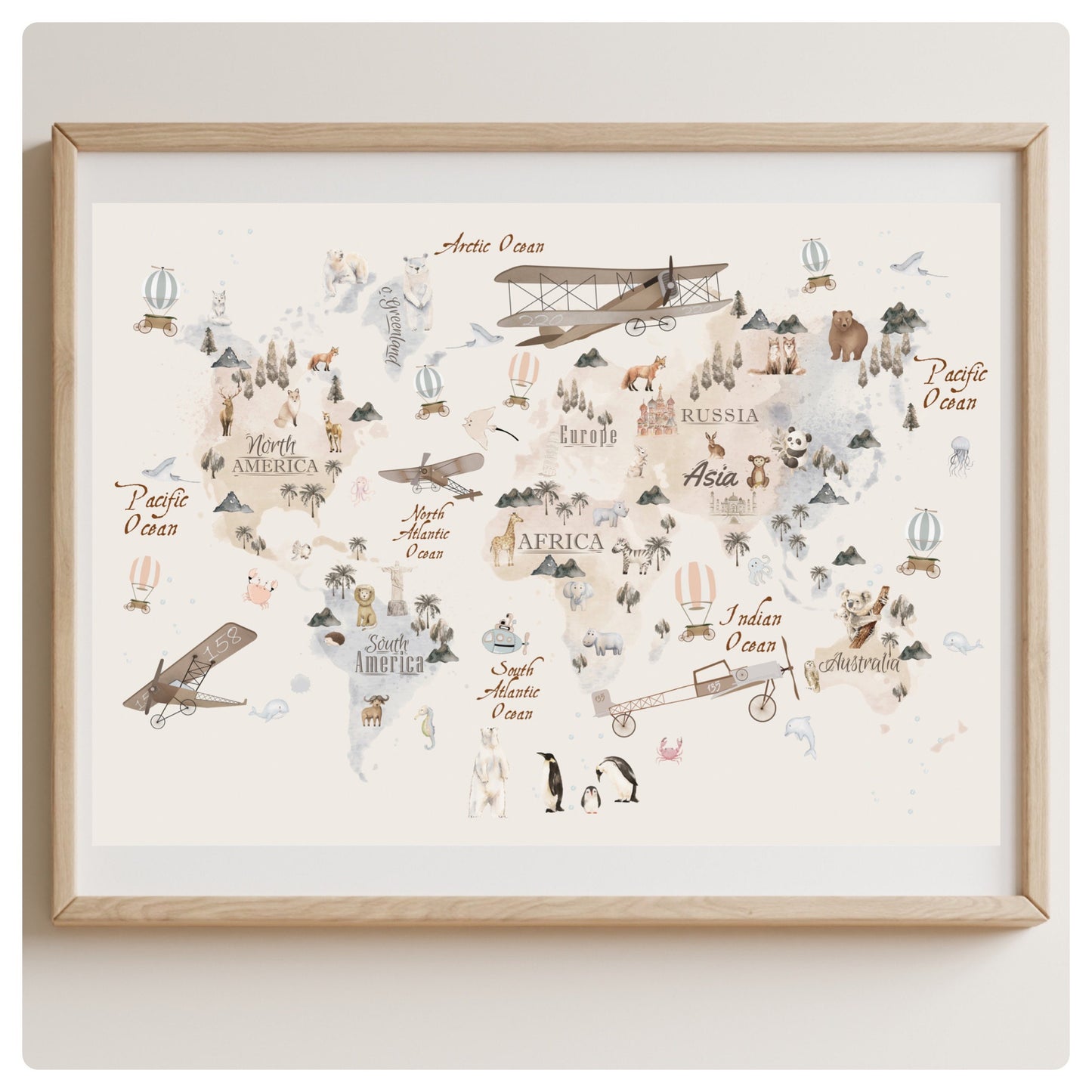 Animal world map - Neutral