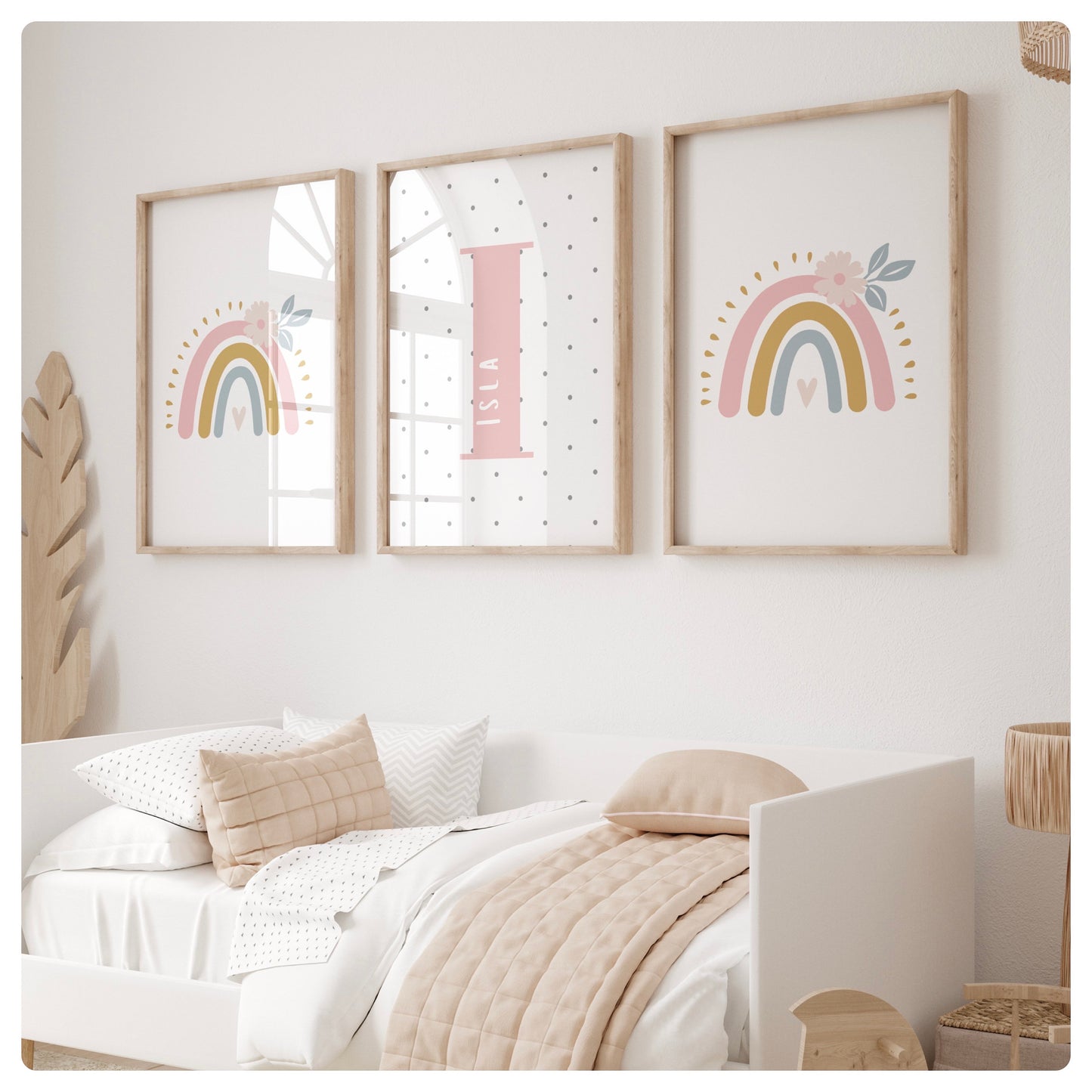 Rainbow personalised set of 3 prints