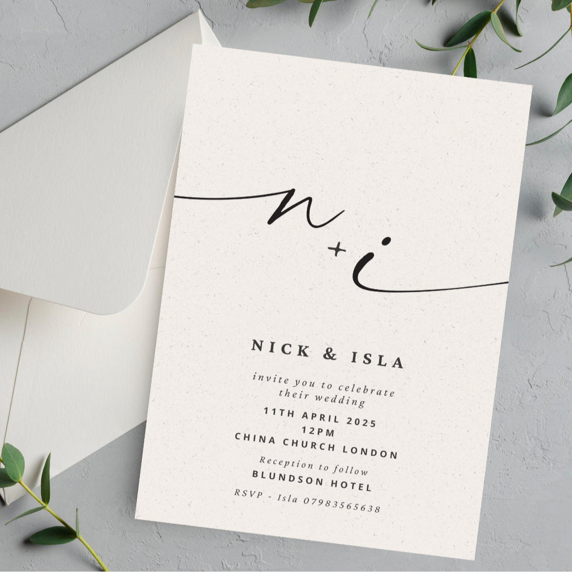 Cream and black minimalist wedding and evening invitations