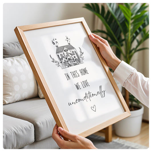 In this home we love unconditionally minimalistic print