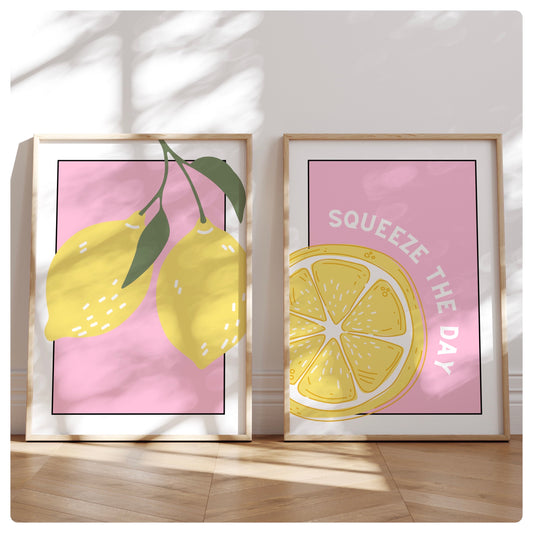 Bright lemon set of 2 prints