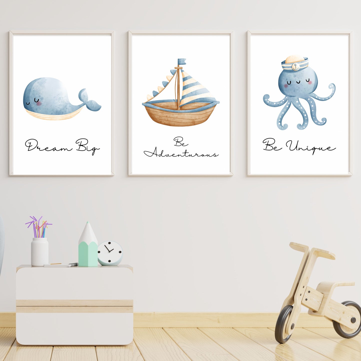 Ocean theme set of 3 prints