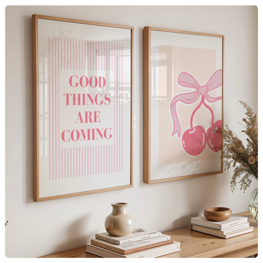 Good things & cherry set of 2 prints