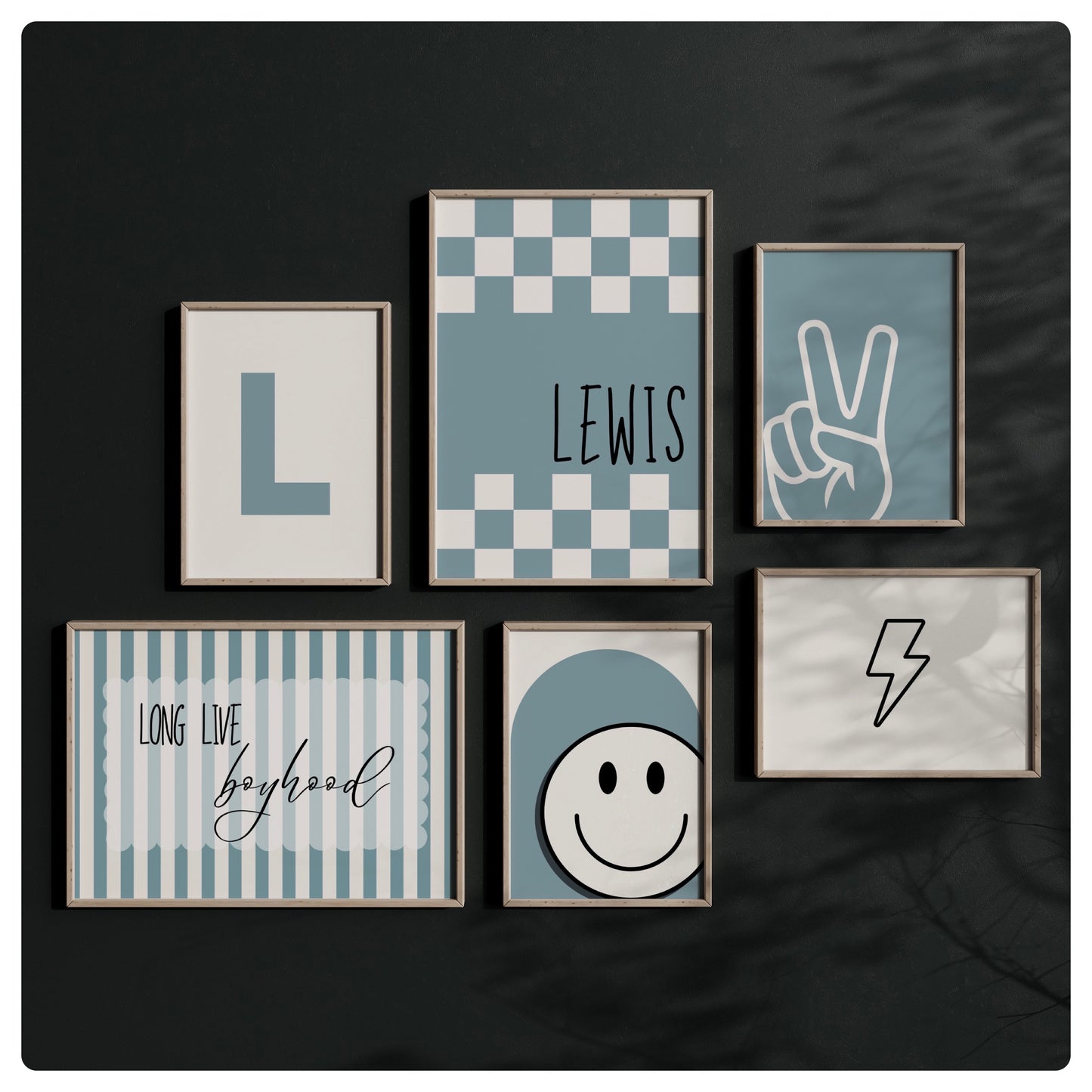 Set of 6 boys prints 2 A3 & 4 A4
