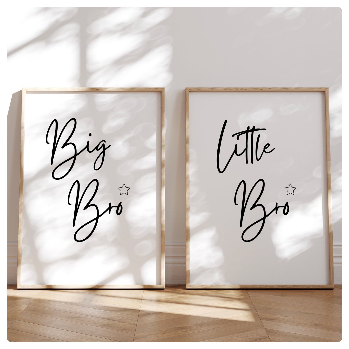 Sibling black and white set of 2 prints